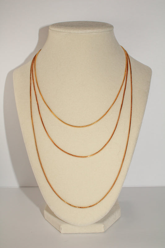box chain necklace gold women