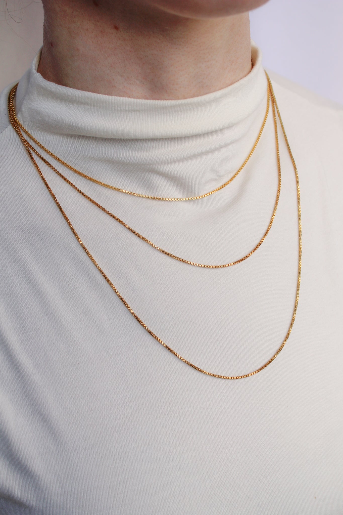 Ether Box Chain Necklace - Gold