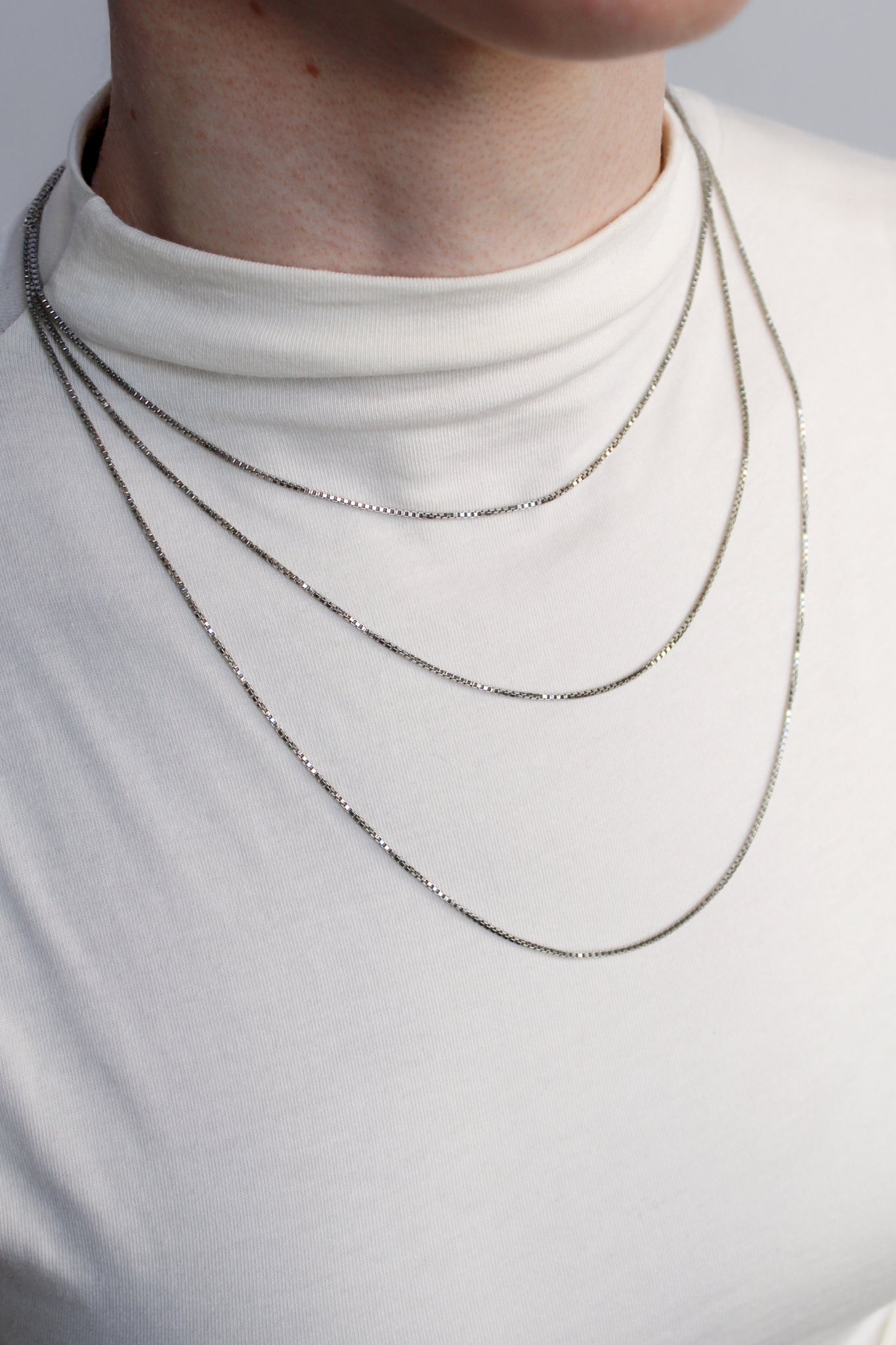 Ether Box Chain Necklace - Silver