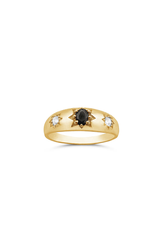 black gemstone vintage ring