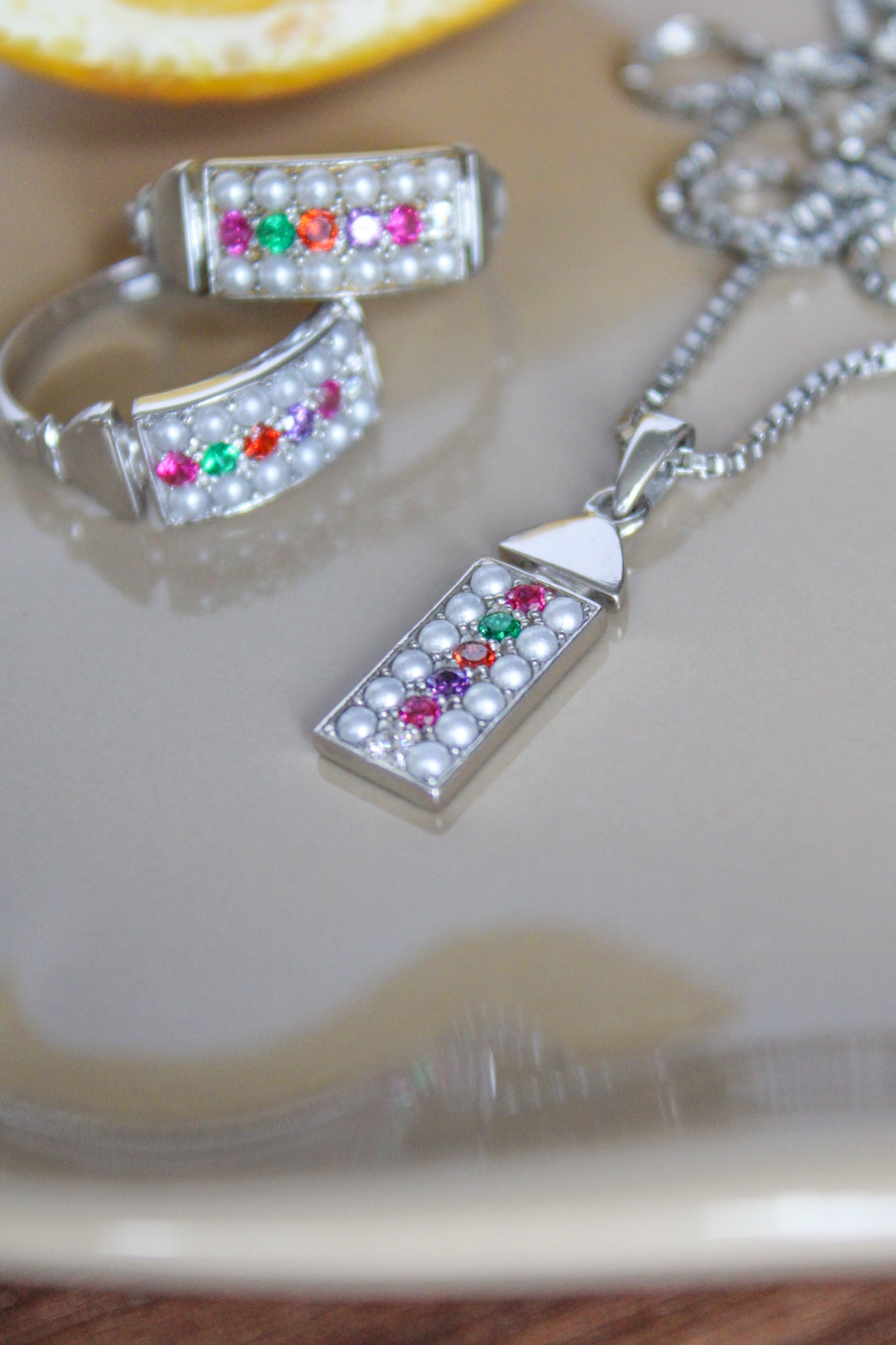 Gemstone and Pearl Necklace