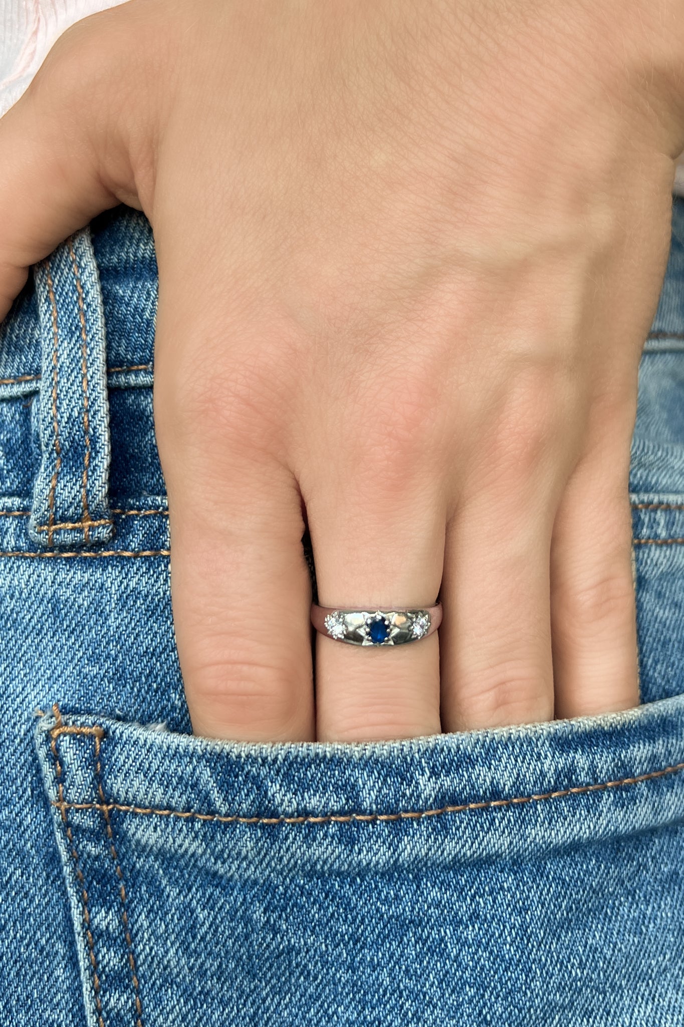 affordable vintage style blue ring