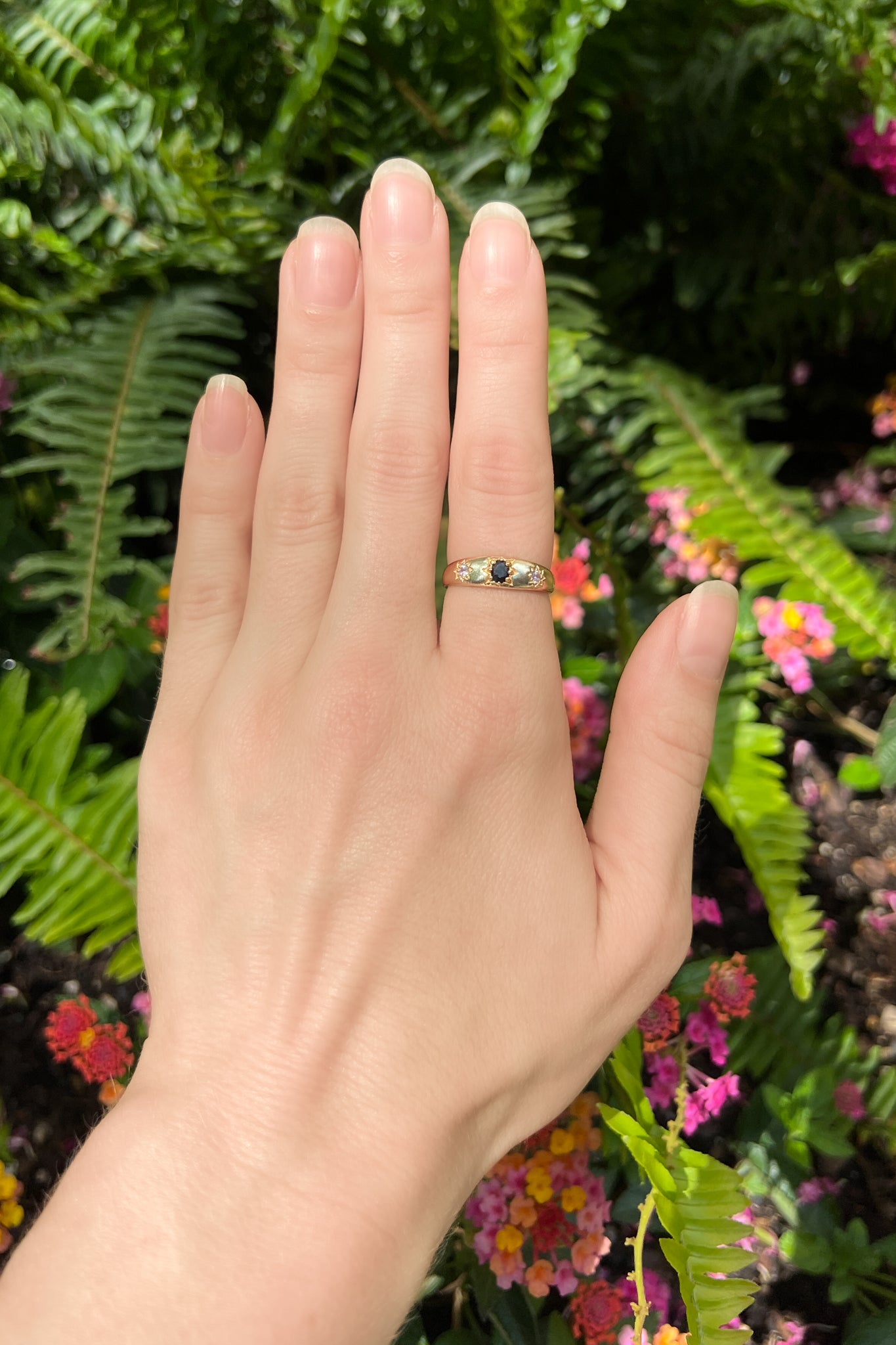 bold black stone ring women