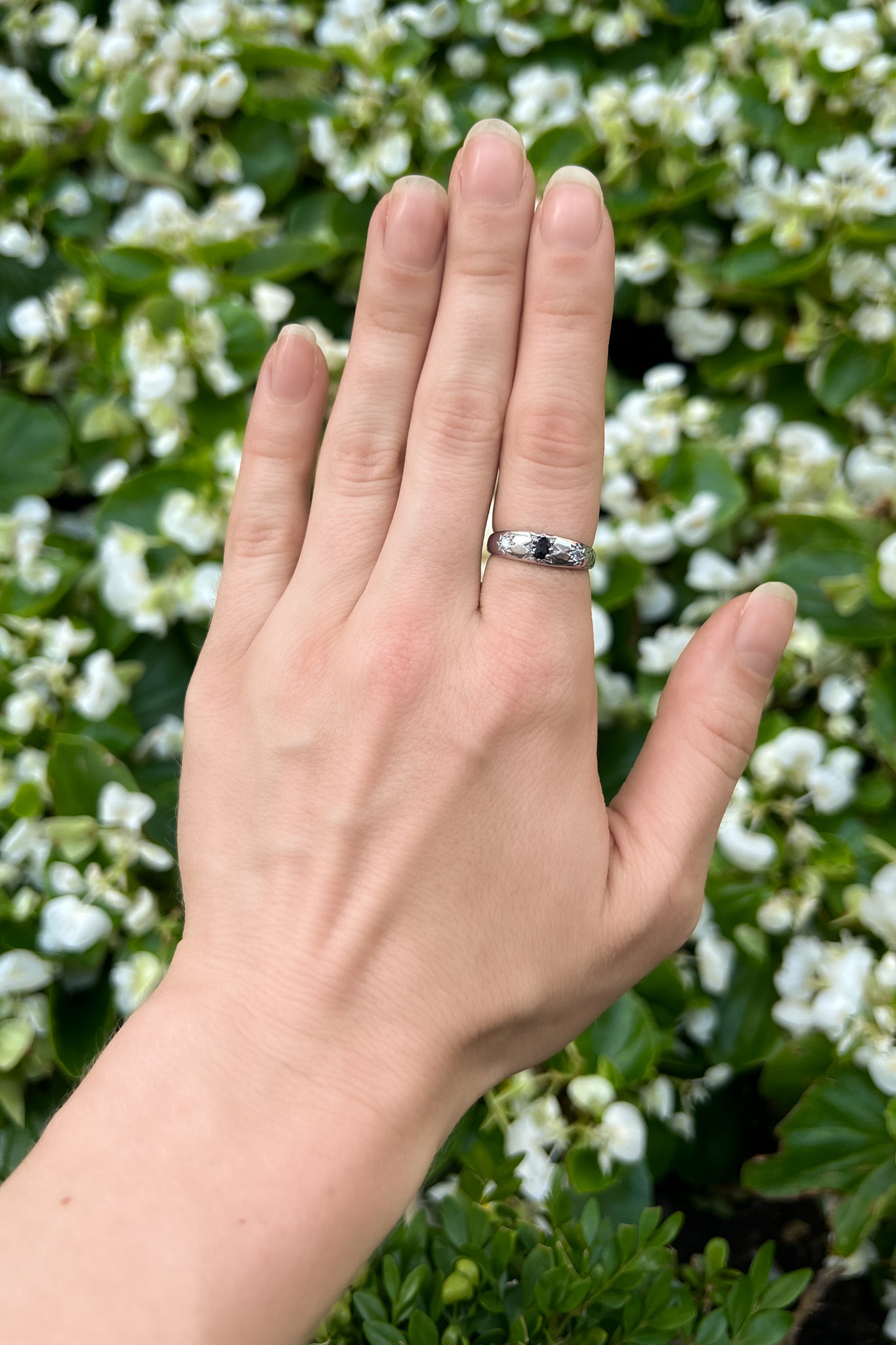 bold black stone ring women