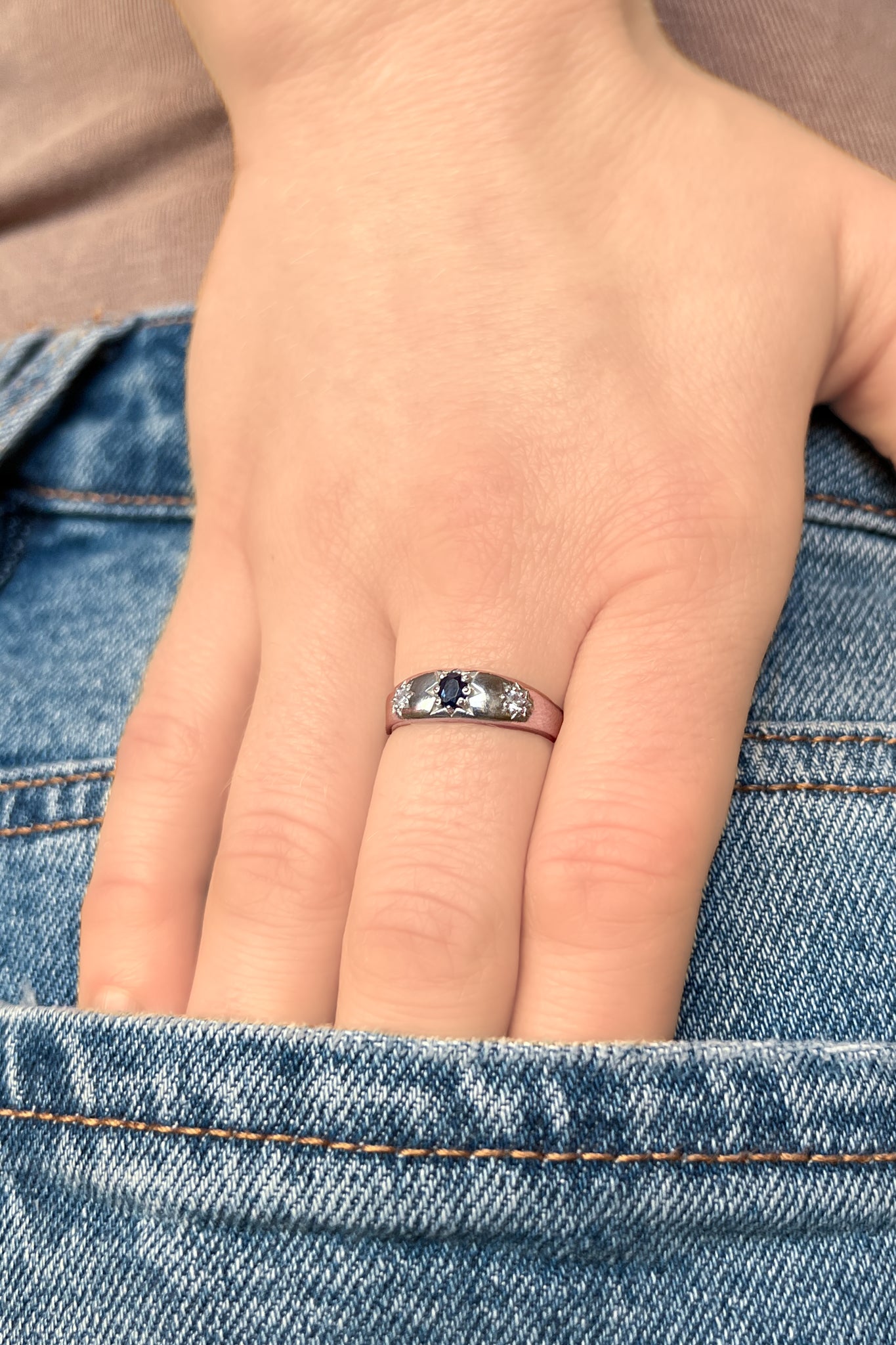 statement vintage gemstone ring blue