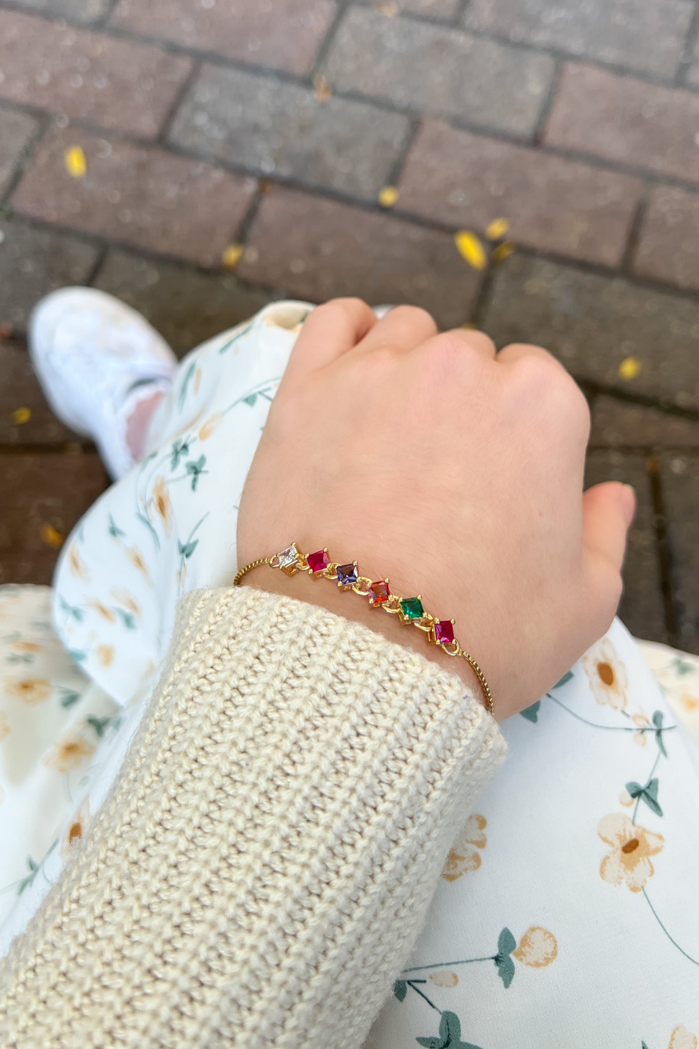 gemstone chain link bracelet