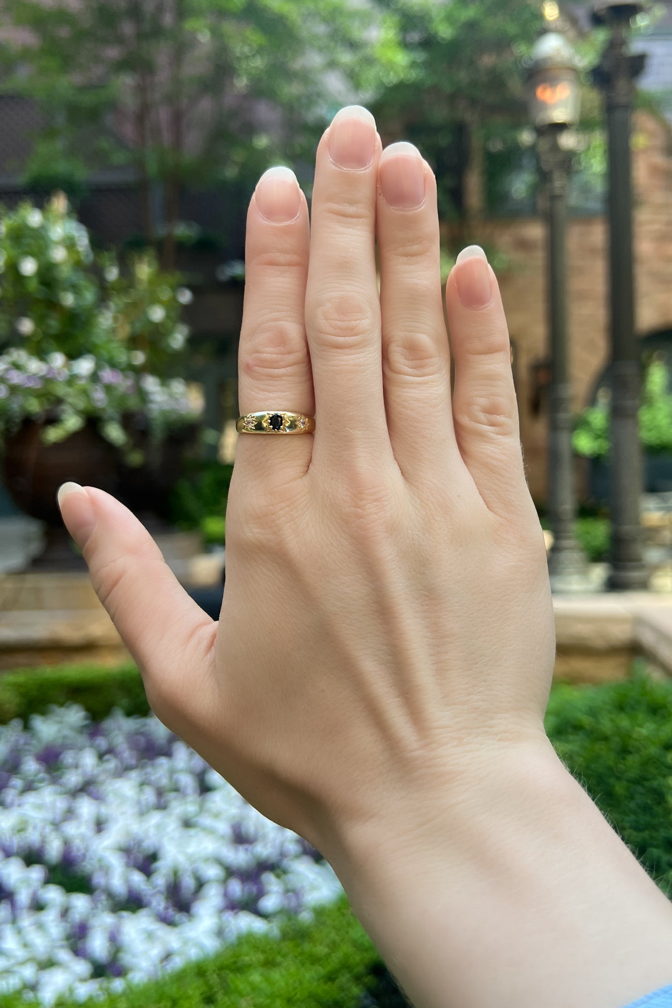 everyday stack ring blue stone
