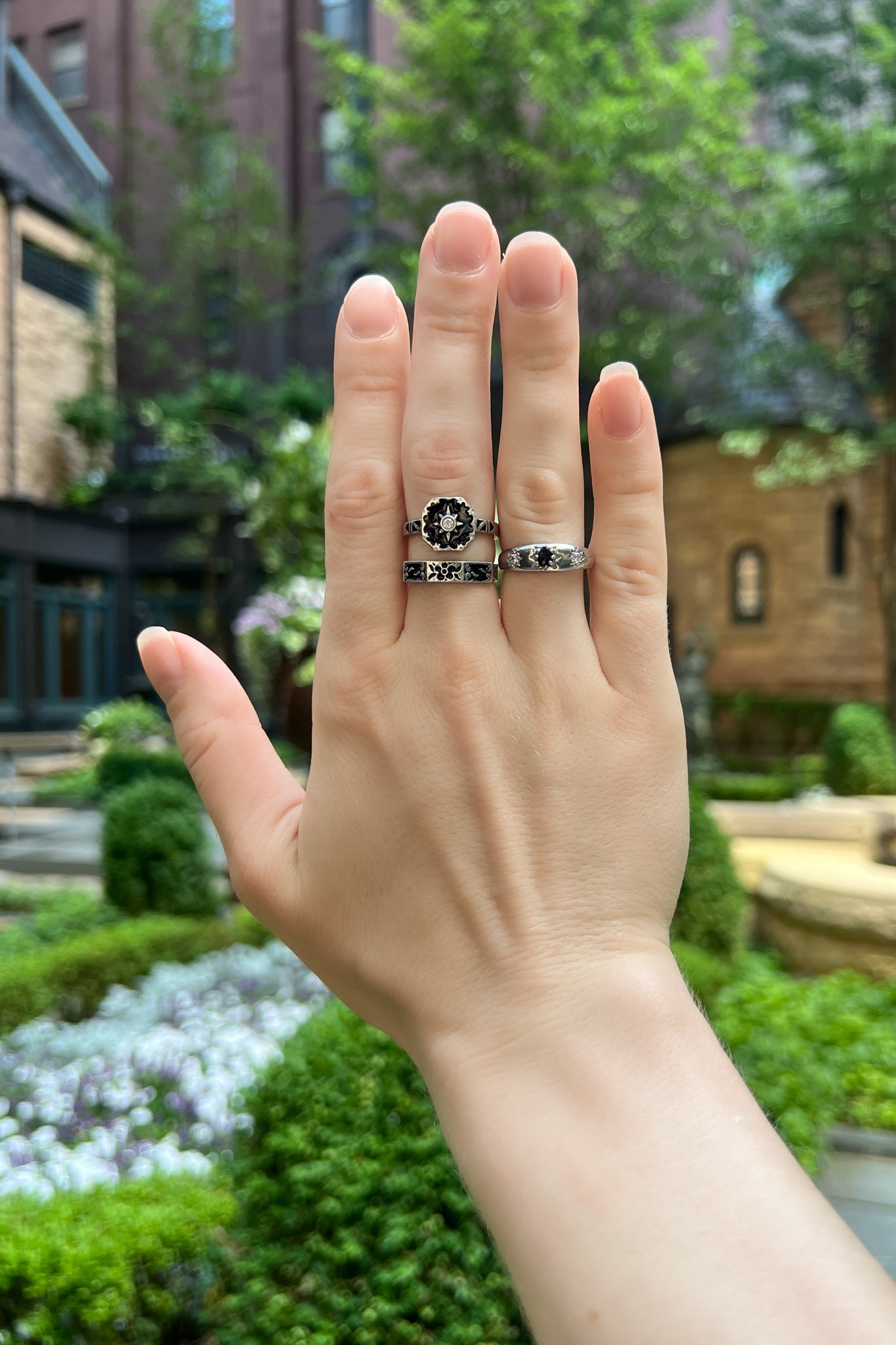 dark stone vintage inspired ring