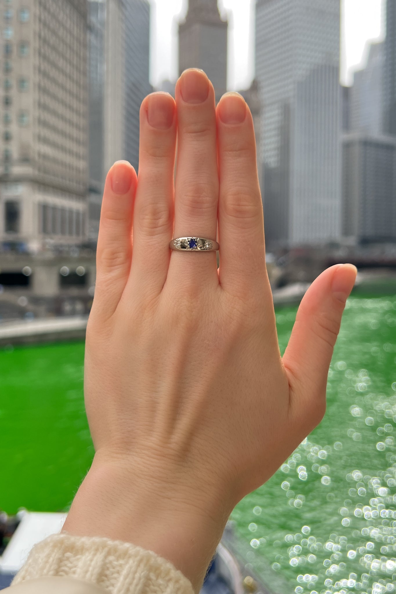 luxury blue ring sterling silver