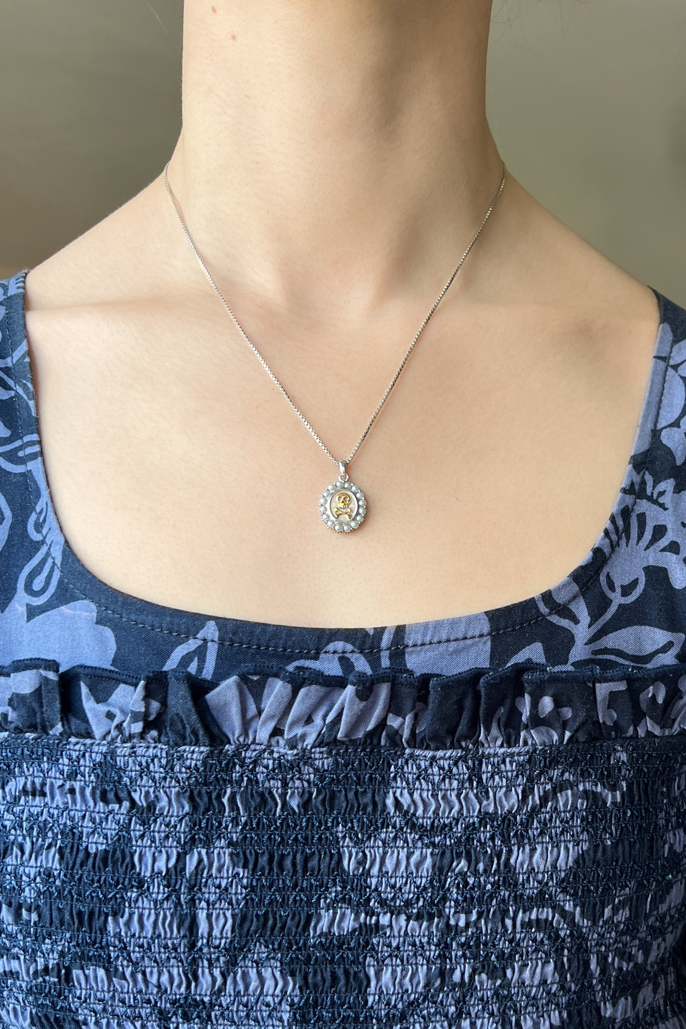 Mourning Memento Necklace - Heirloom Silver