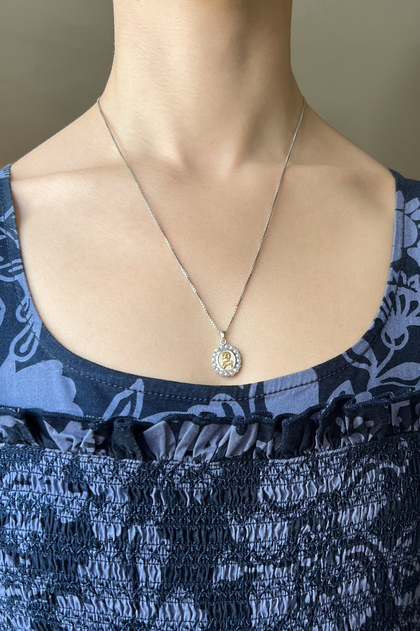 Mourning Memento Necklace - Heirloom Silver