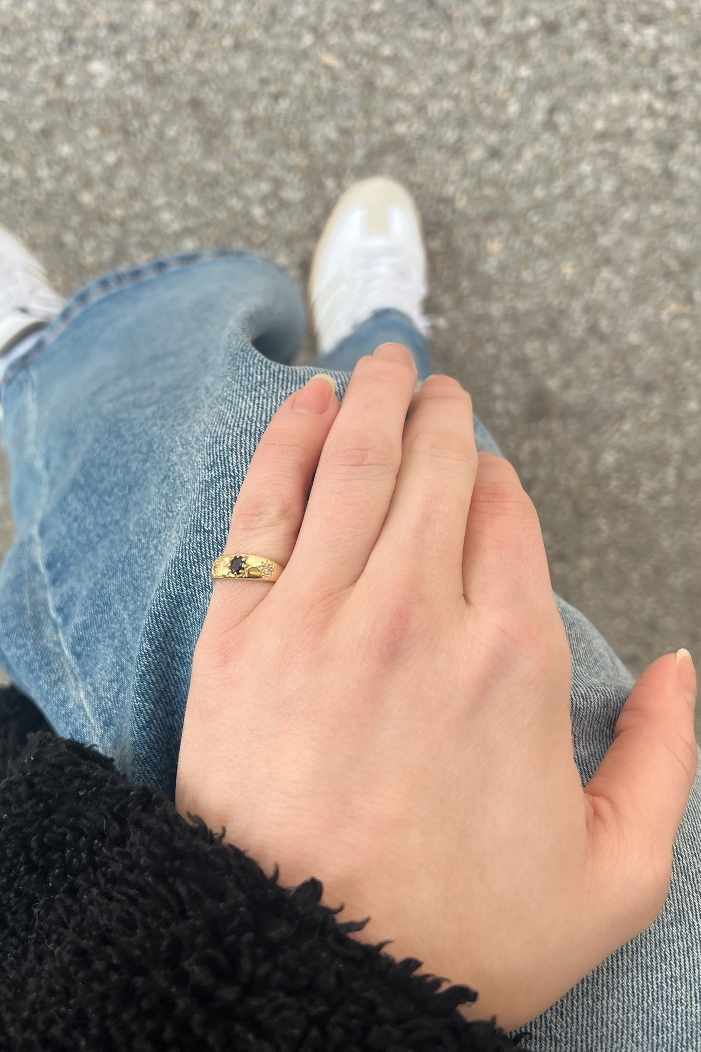 19th-century inspired gemstone ring blue