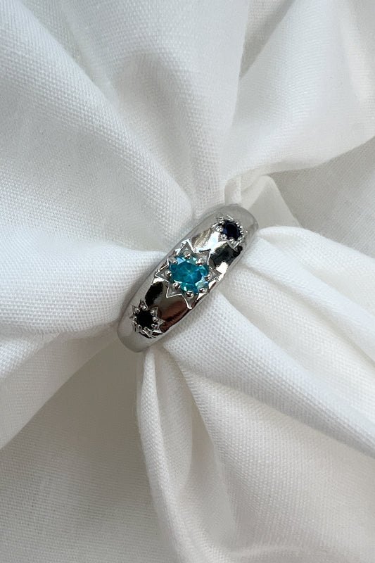 everyday blue gemstone ring sterling silver