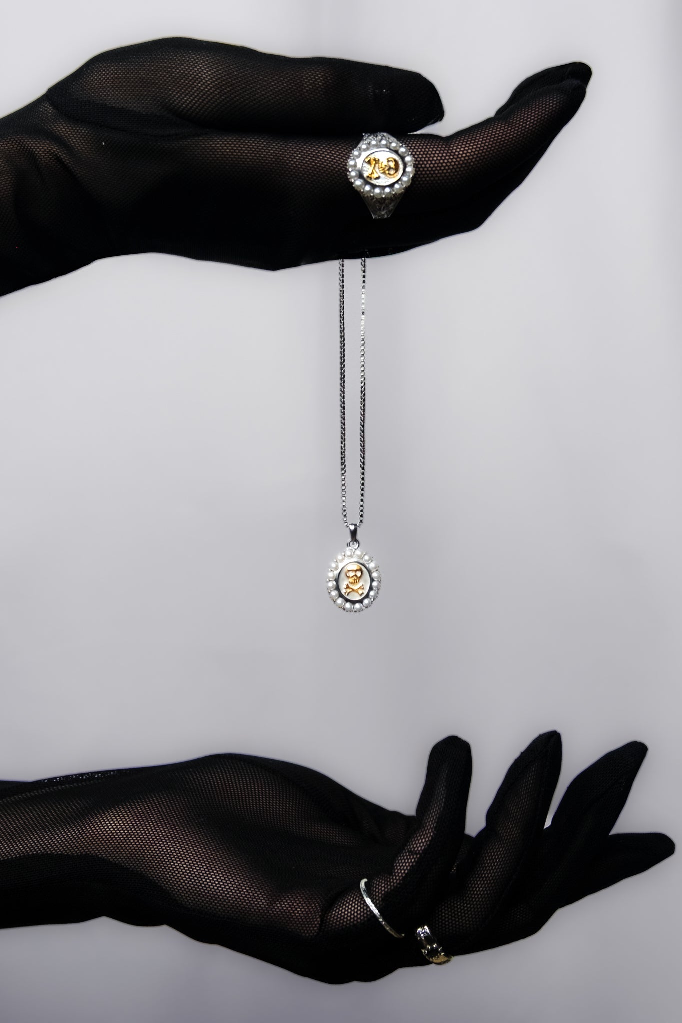 Mourning Memento Necklace - Heirloom Silver