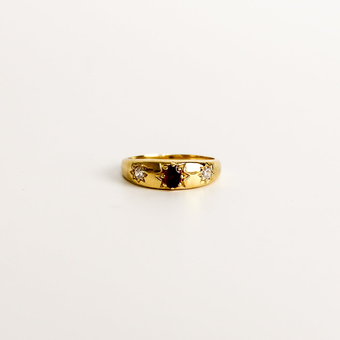 Red Wine Roma Ring - Gold