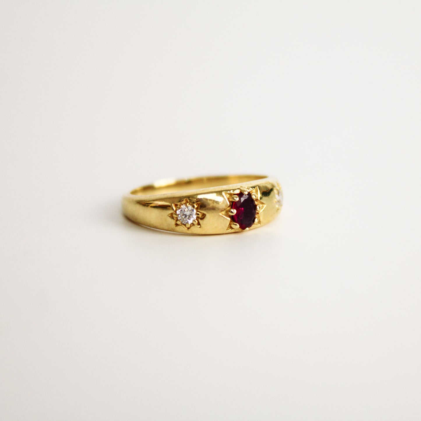 Red Wine Roma Ring - Gold