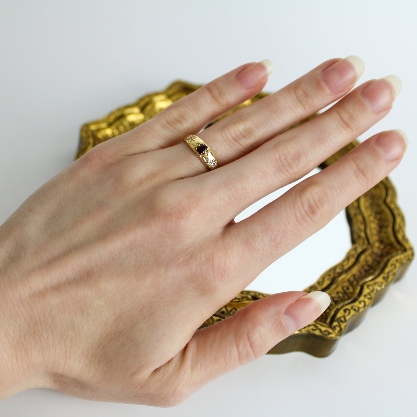 Red Wine Roma Ring - Gold