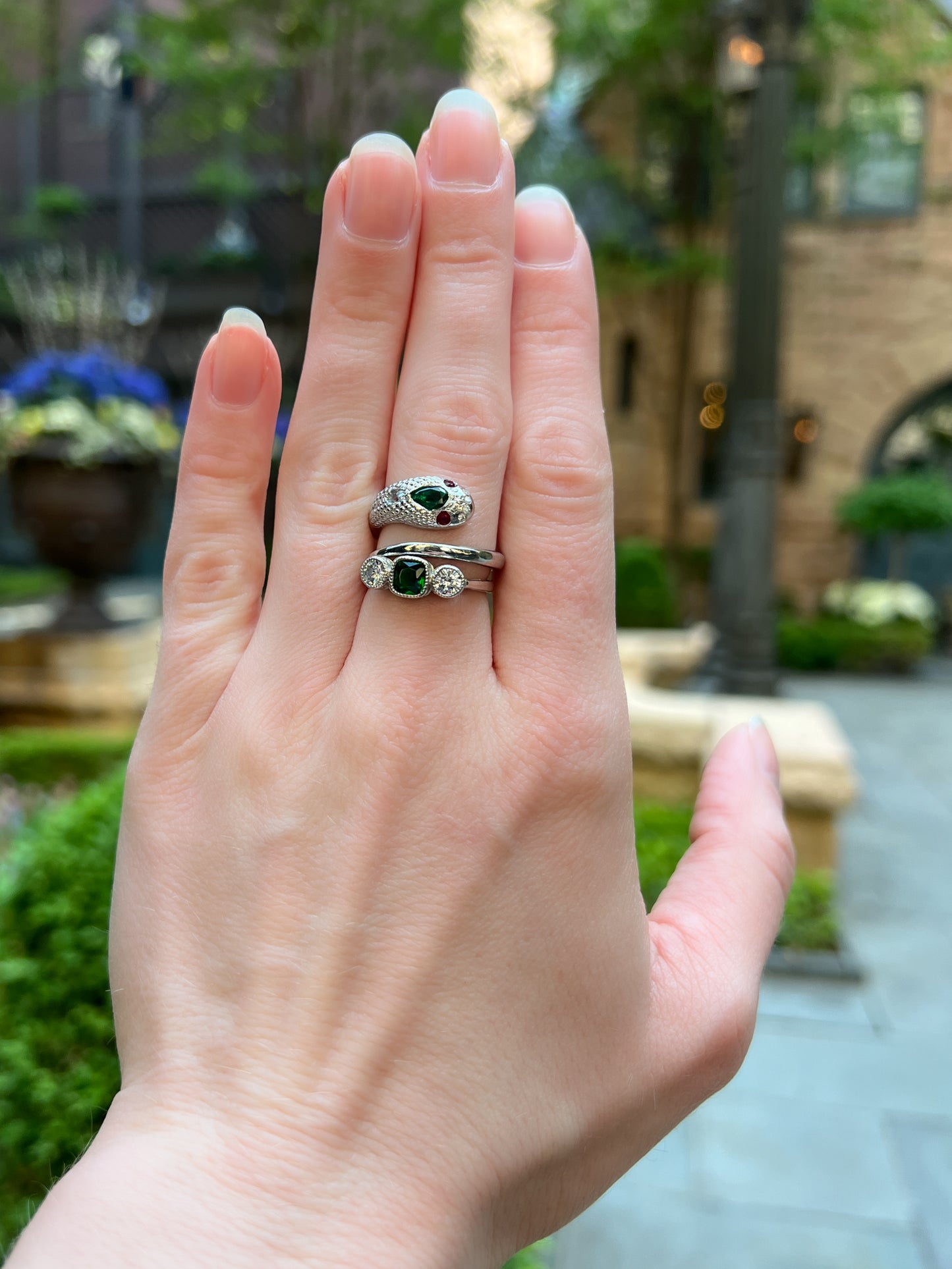 Three-Stone Edwardian Ring - Silver