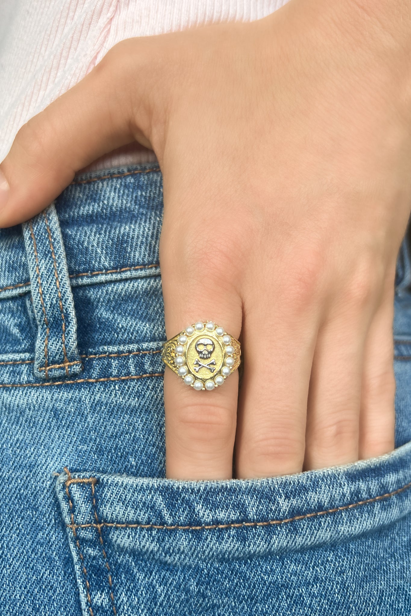 gothic memorial ring metal