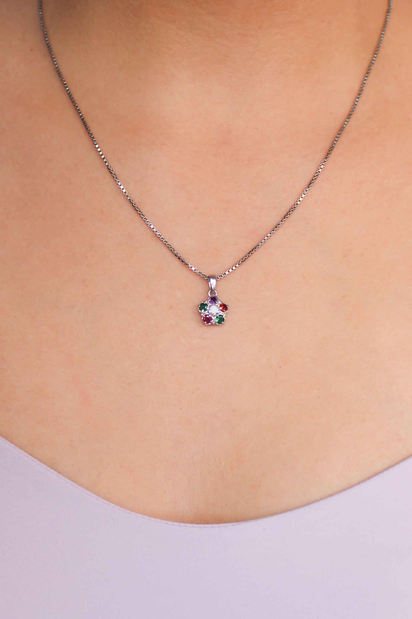 Gemstone Necklace Sterling Silver