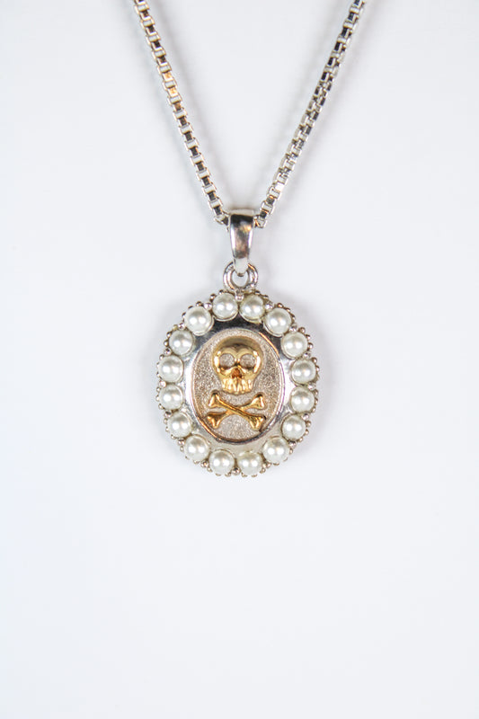 Mourning Memento Necklace - Heirloom Silver