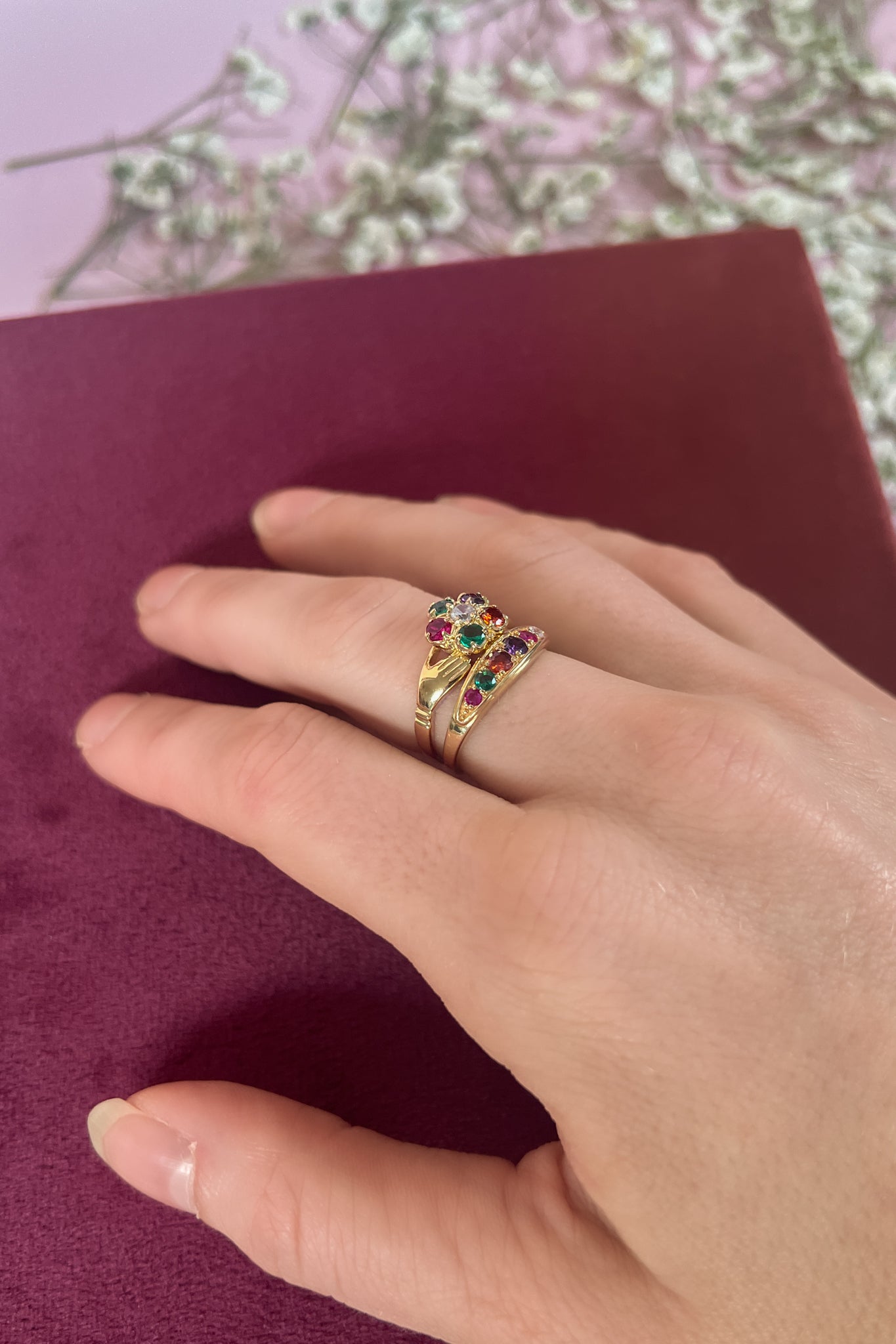 stackable gemstone ring gold