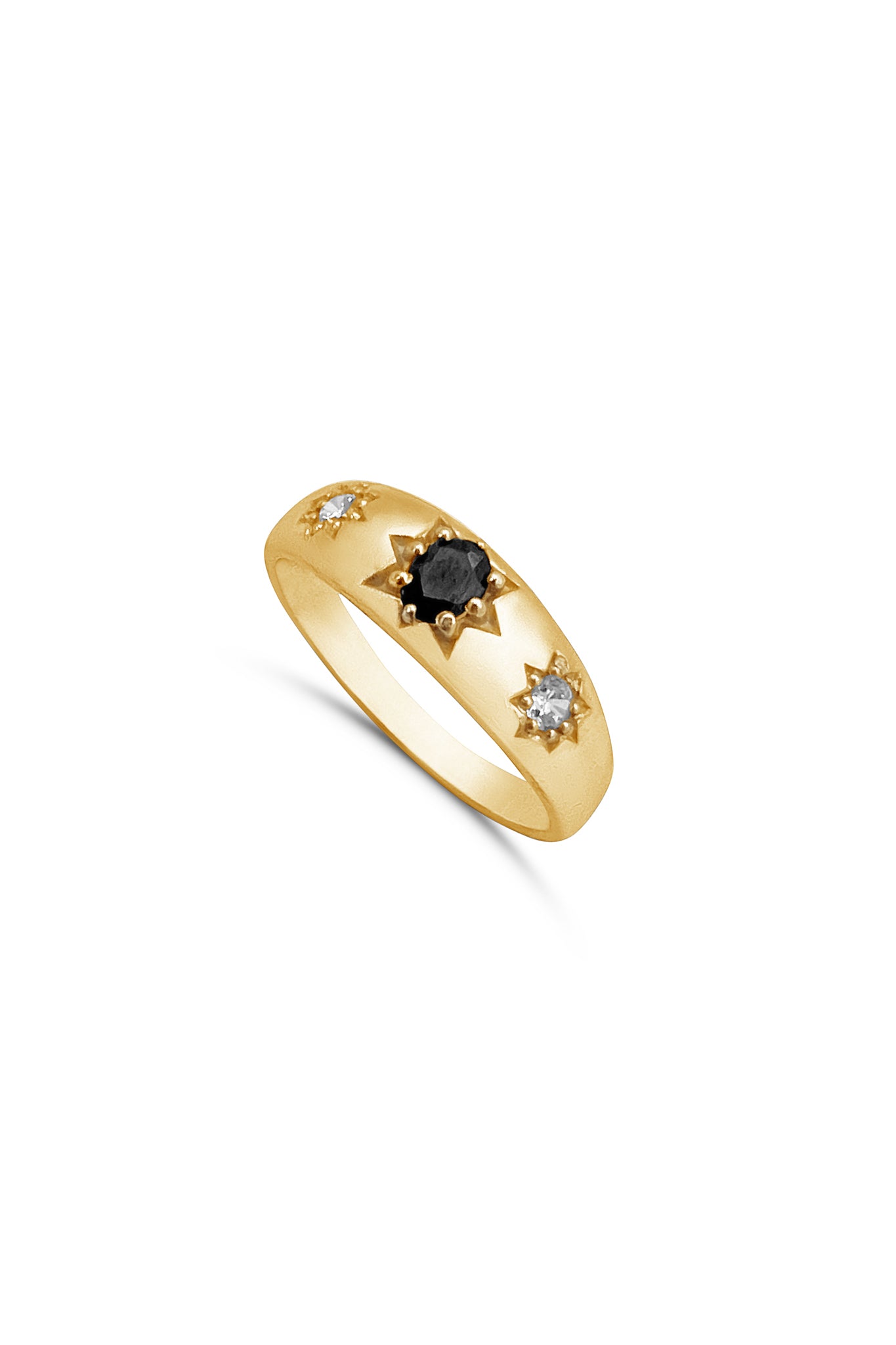 black gemstone Victorian ring