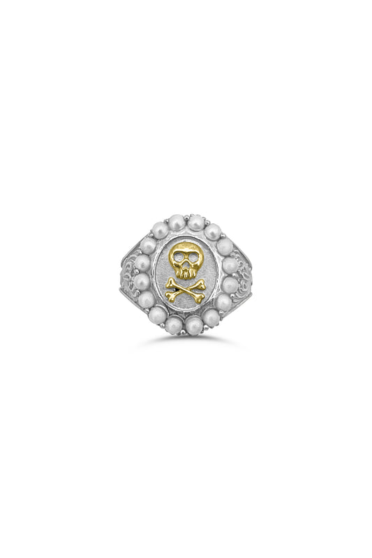 Silver Skull and Cross Bones Ring