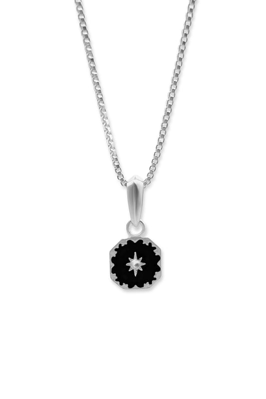 black enamel Victorian necklace