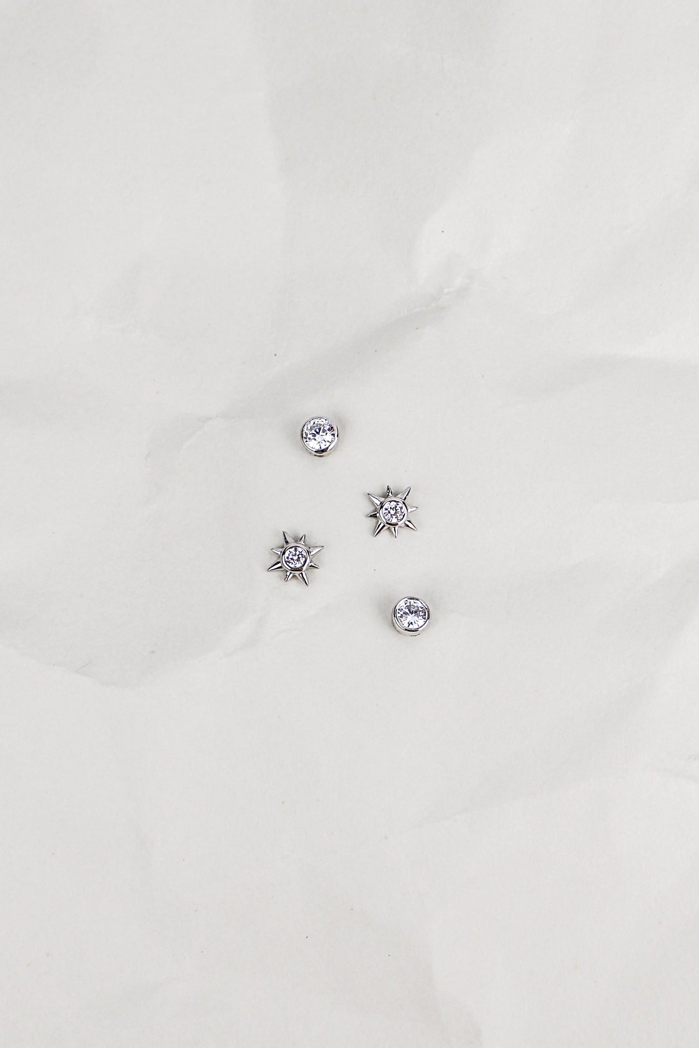 Stella Stud Earrings - silver