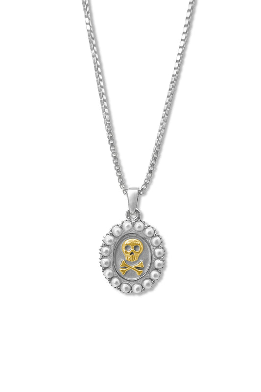 Mourning Memento Necklace - Heirloom Silver
