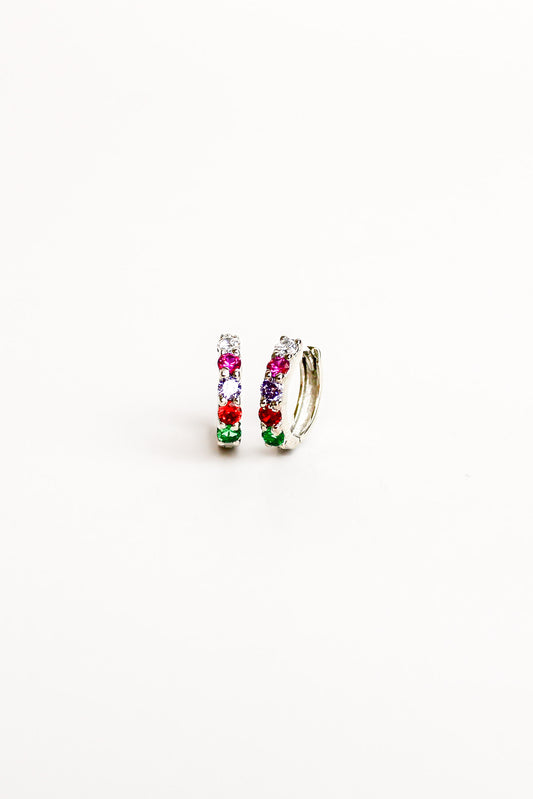 Regard Huggie Earrings - silver