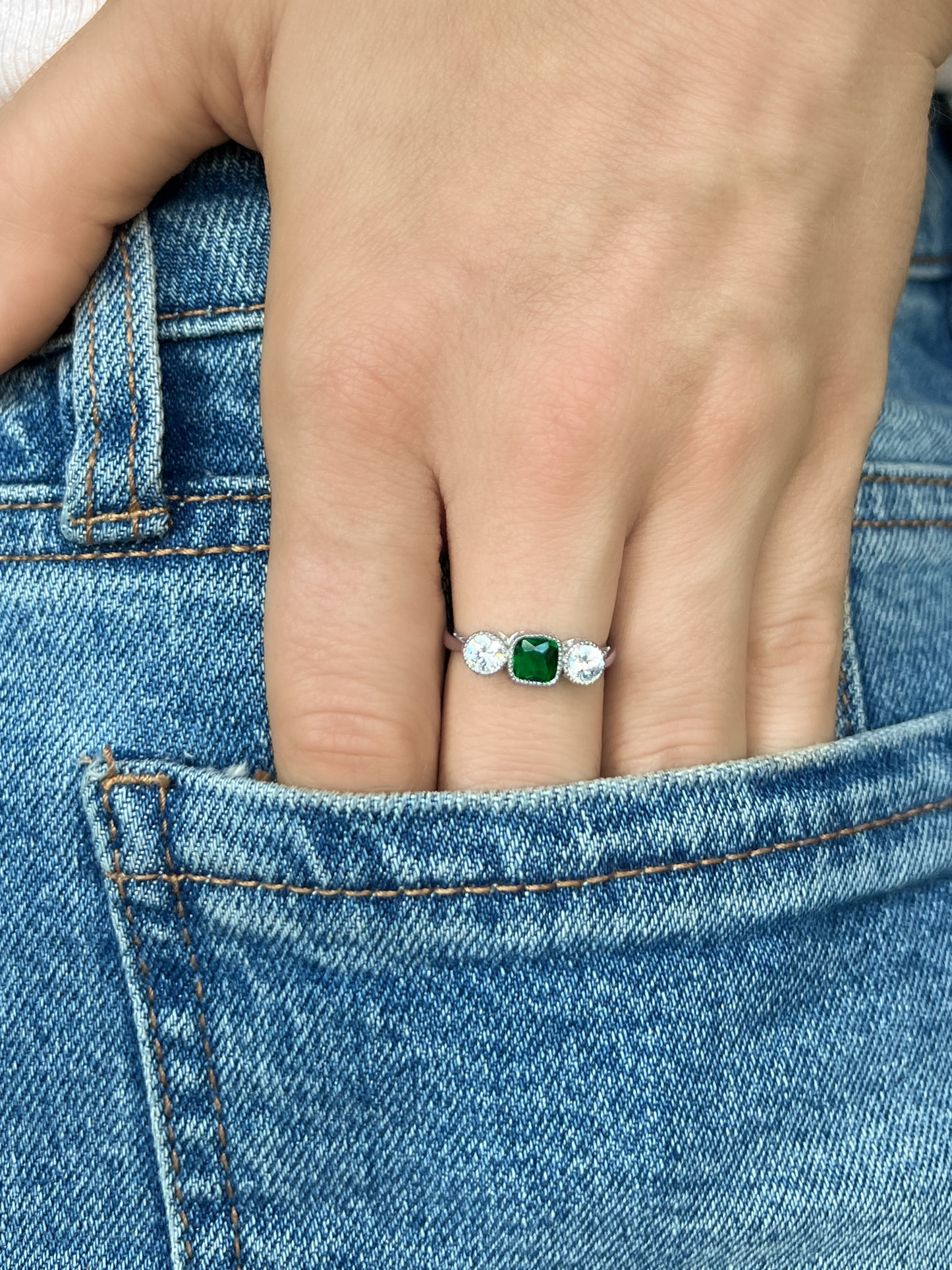 Three-Stone Edwardian Ring - Silver