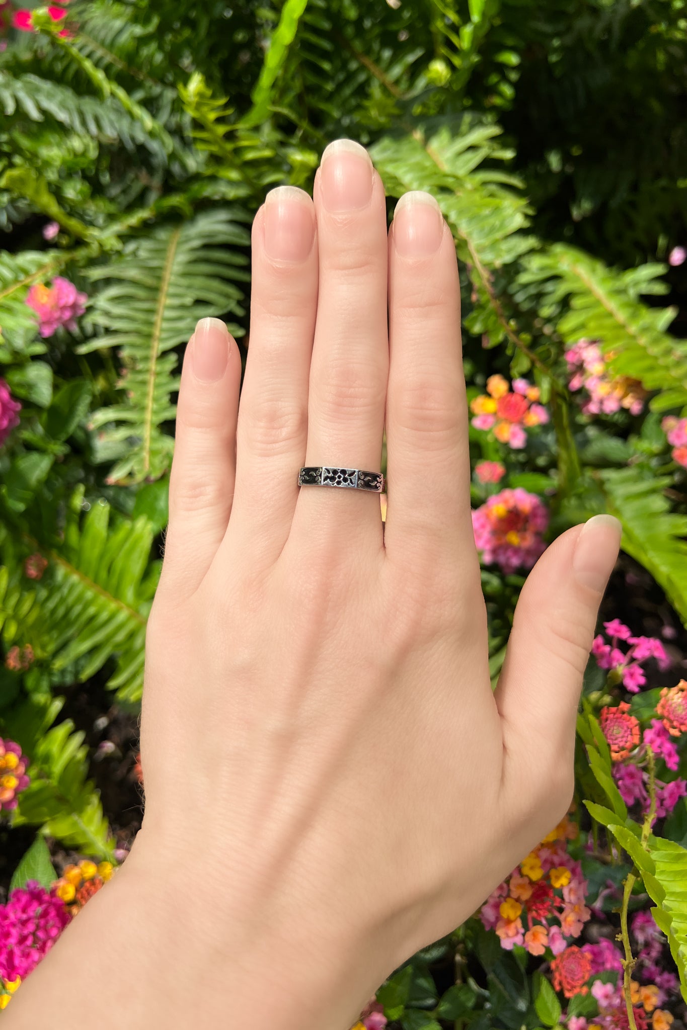 stackable flower ring elegant