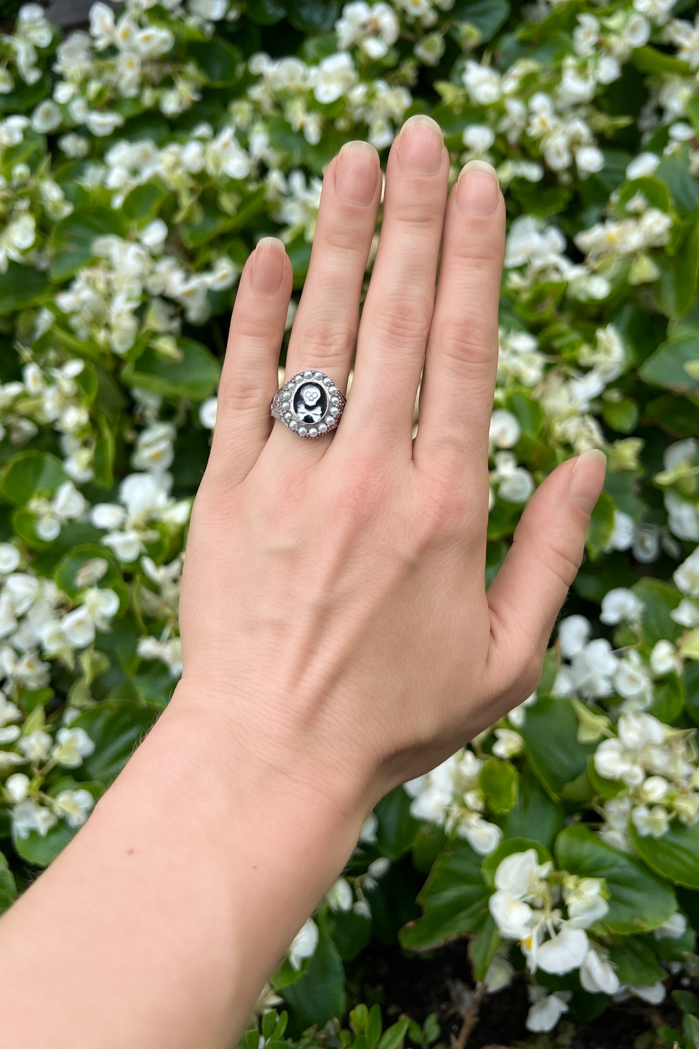 Enamel Skull Ring