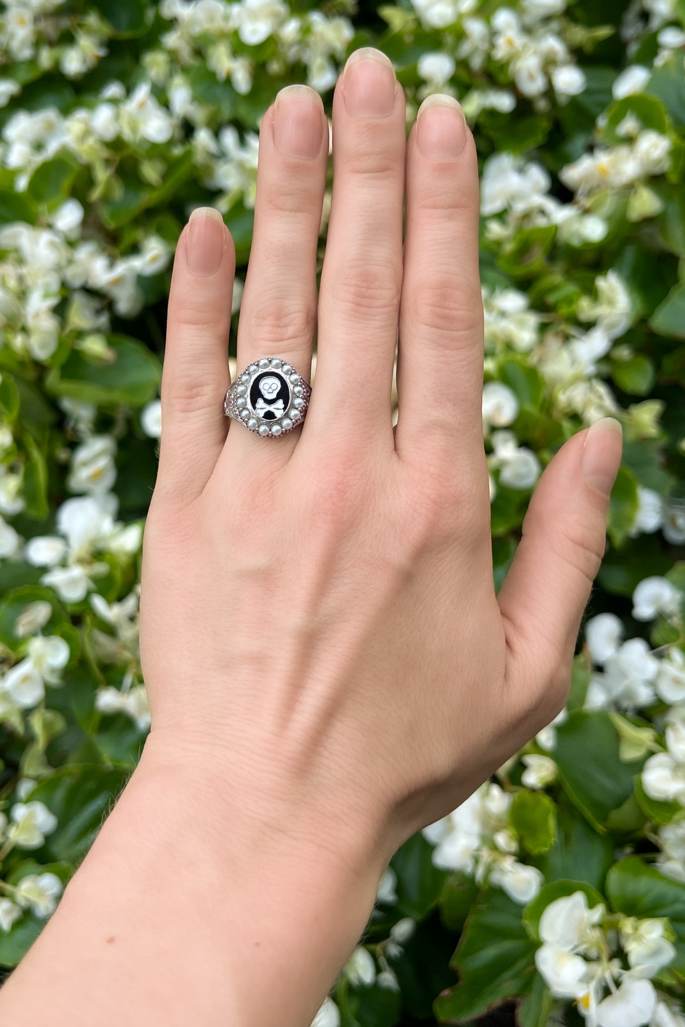 skull and crossbones sterling silver ring