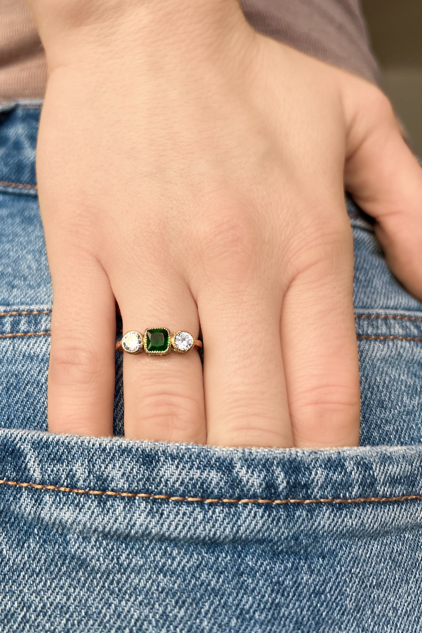 everyday luxury three stone ring