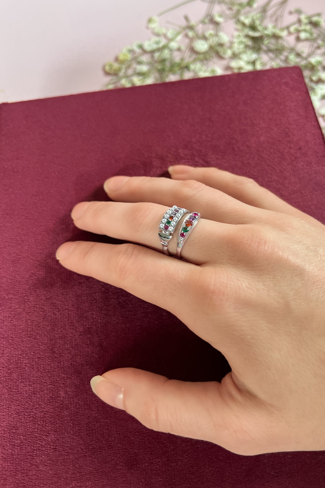 stackable gemstone ring sterling silver