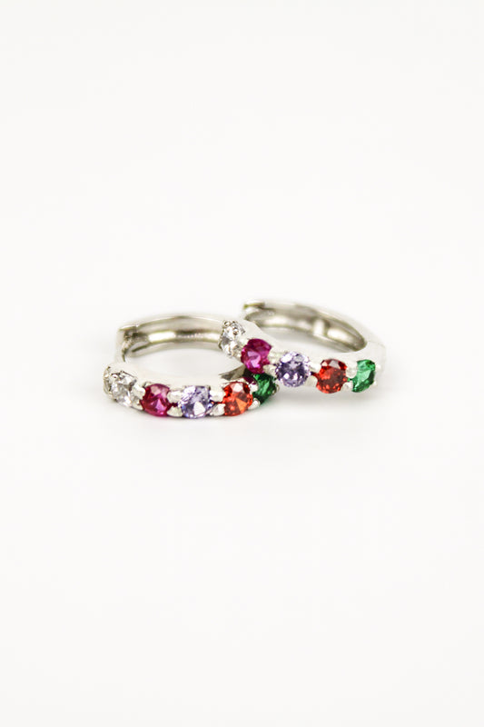 Regard Huggie Earrings - silver
