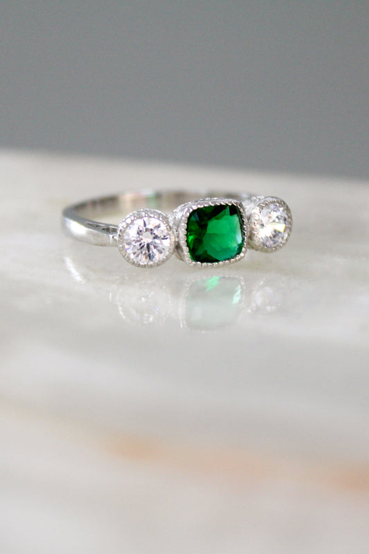 Three-Stone Edwardian Ring - Silver