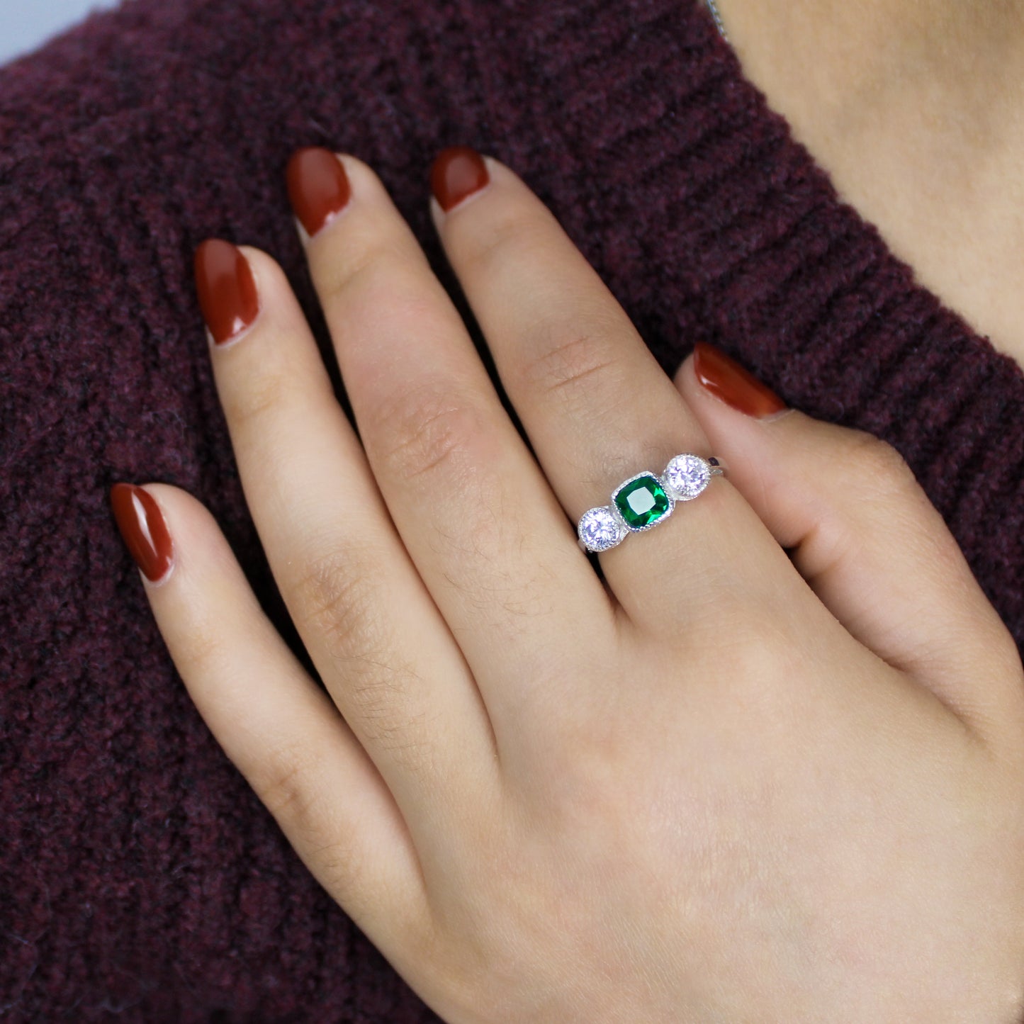Three-Stone Edwardian Ring - Silver