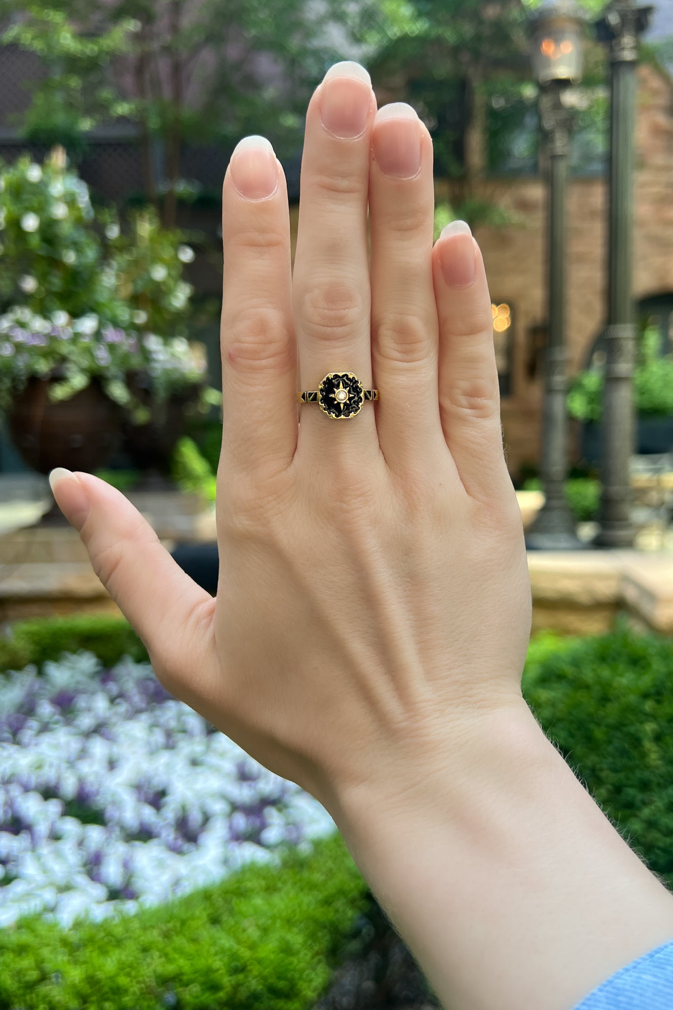 gothic night sky ring gold
