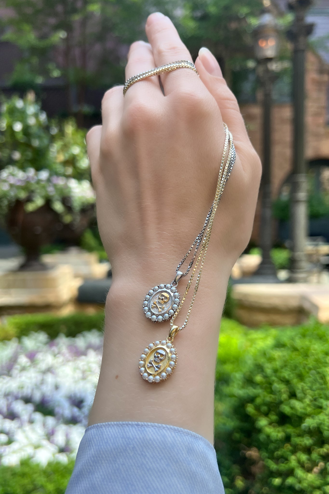 statement pendant memorial motif