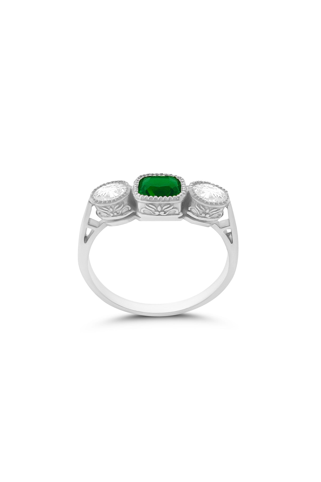 vintage silver gemstone ring