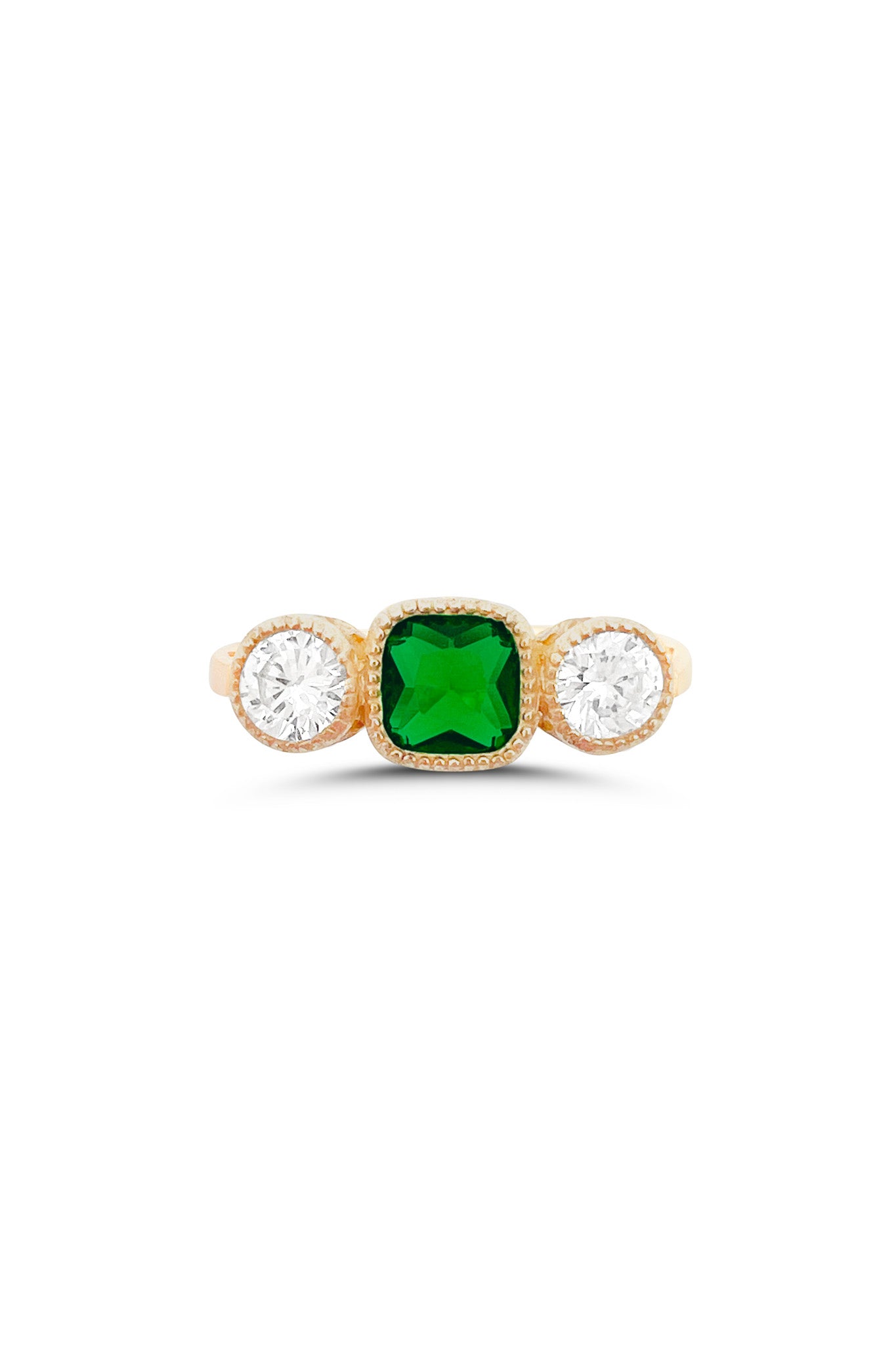 3 stone emerald ring