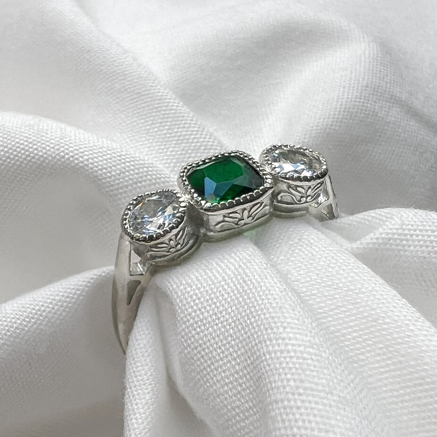 Three-Stone Edwardian Ring - Silver