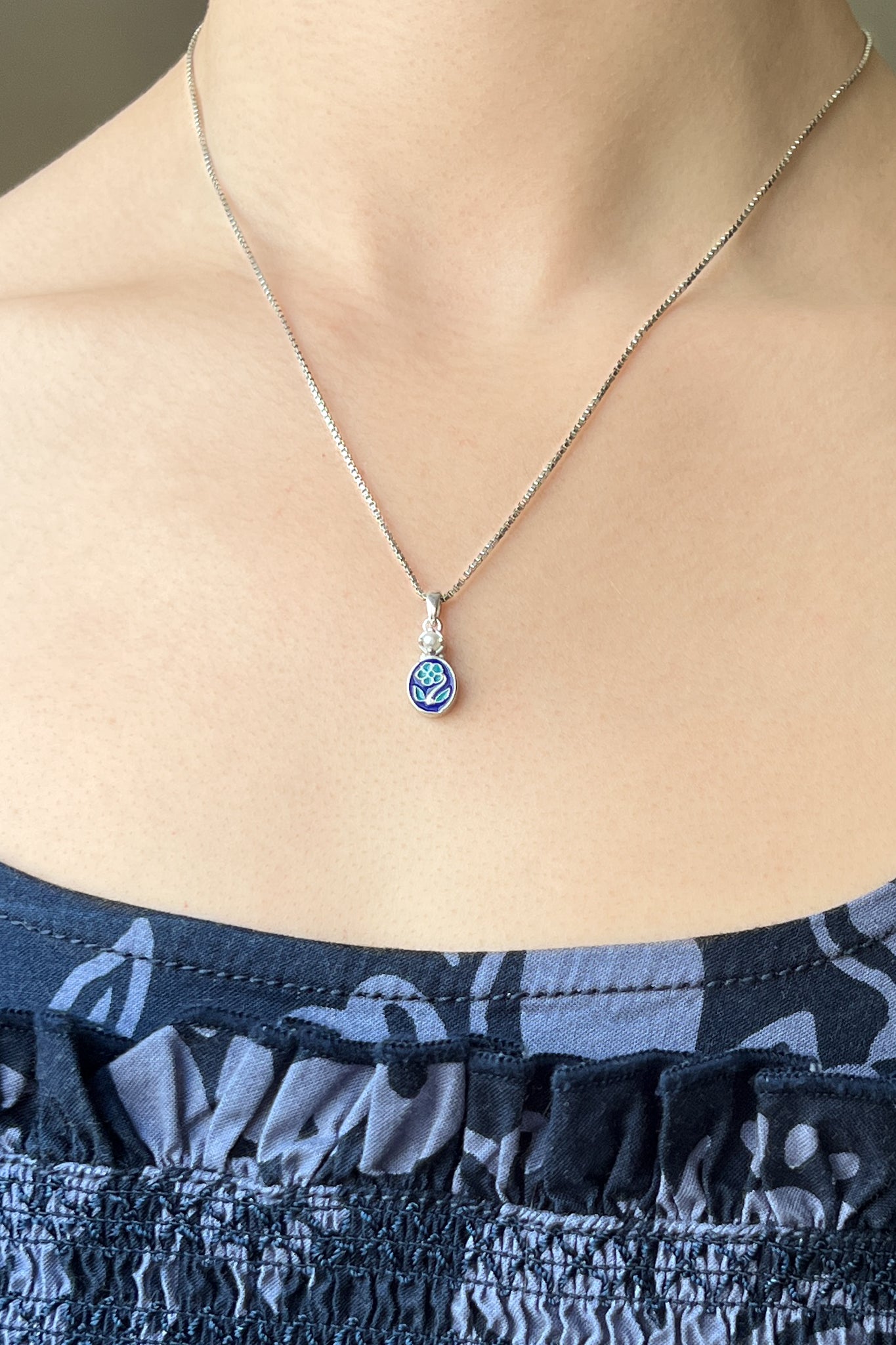 Sterling Silver Flower Necklace