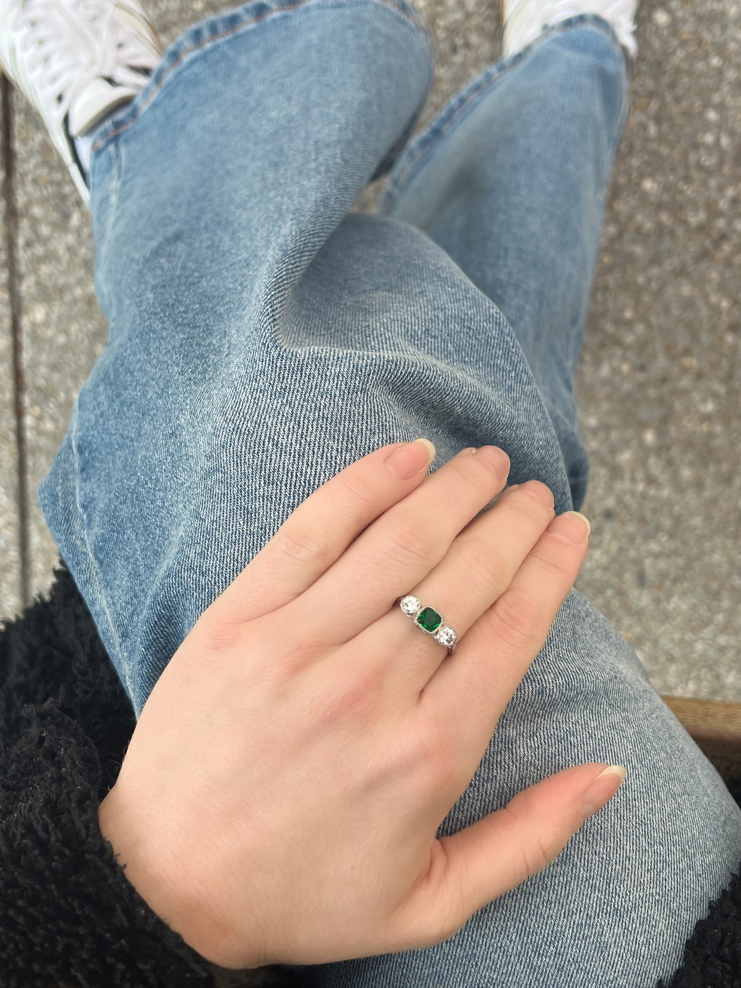 Three-Stone Edwardian Ring - Silver