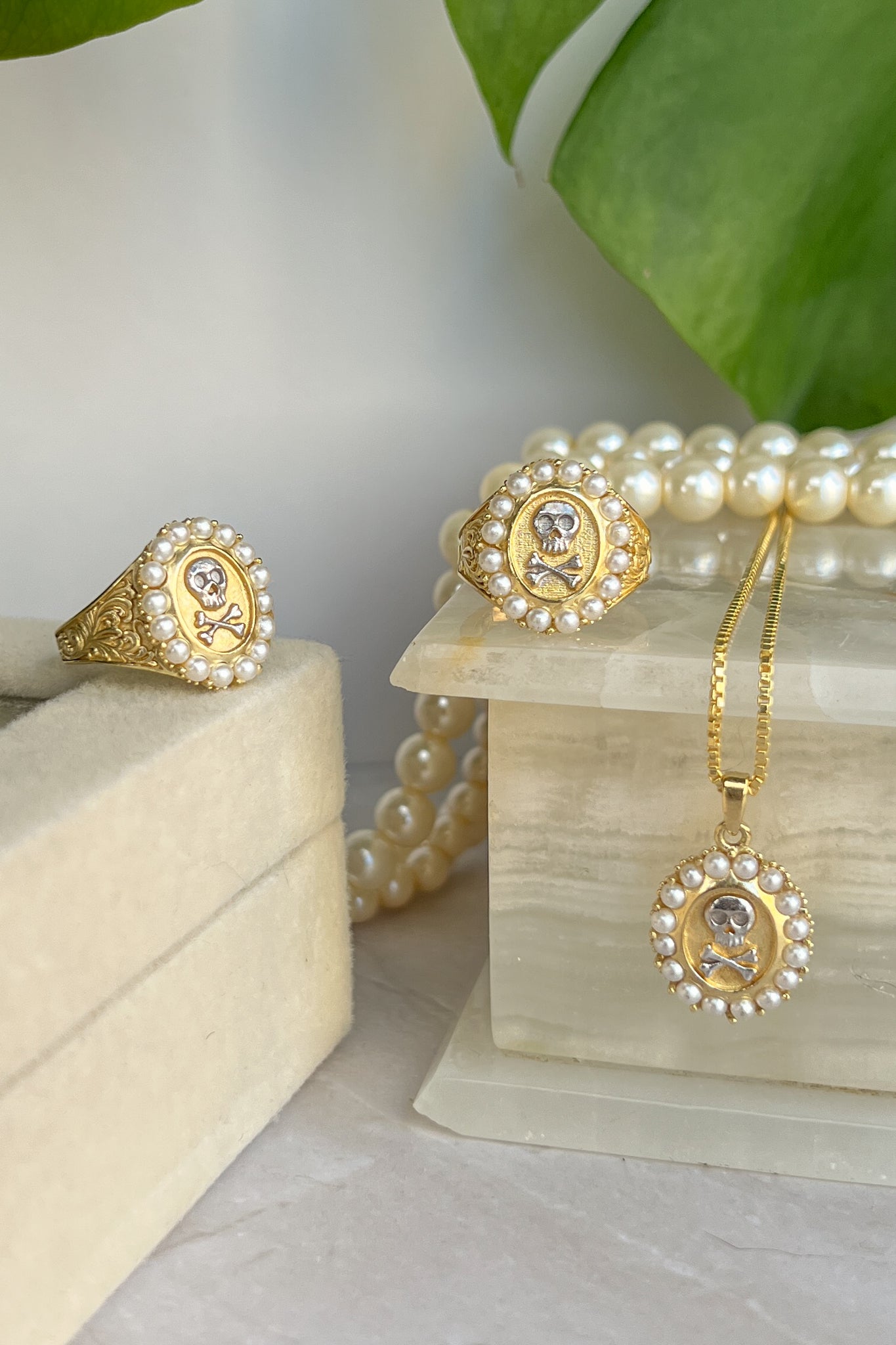 skull crossbones ring gold