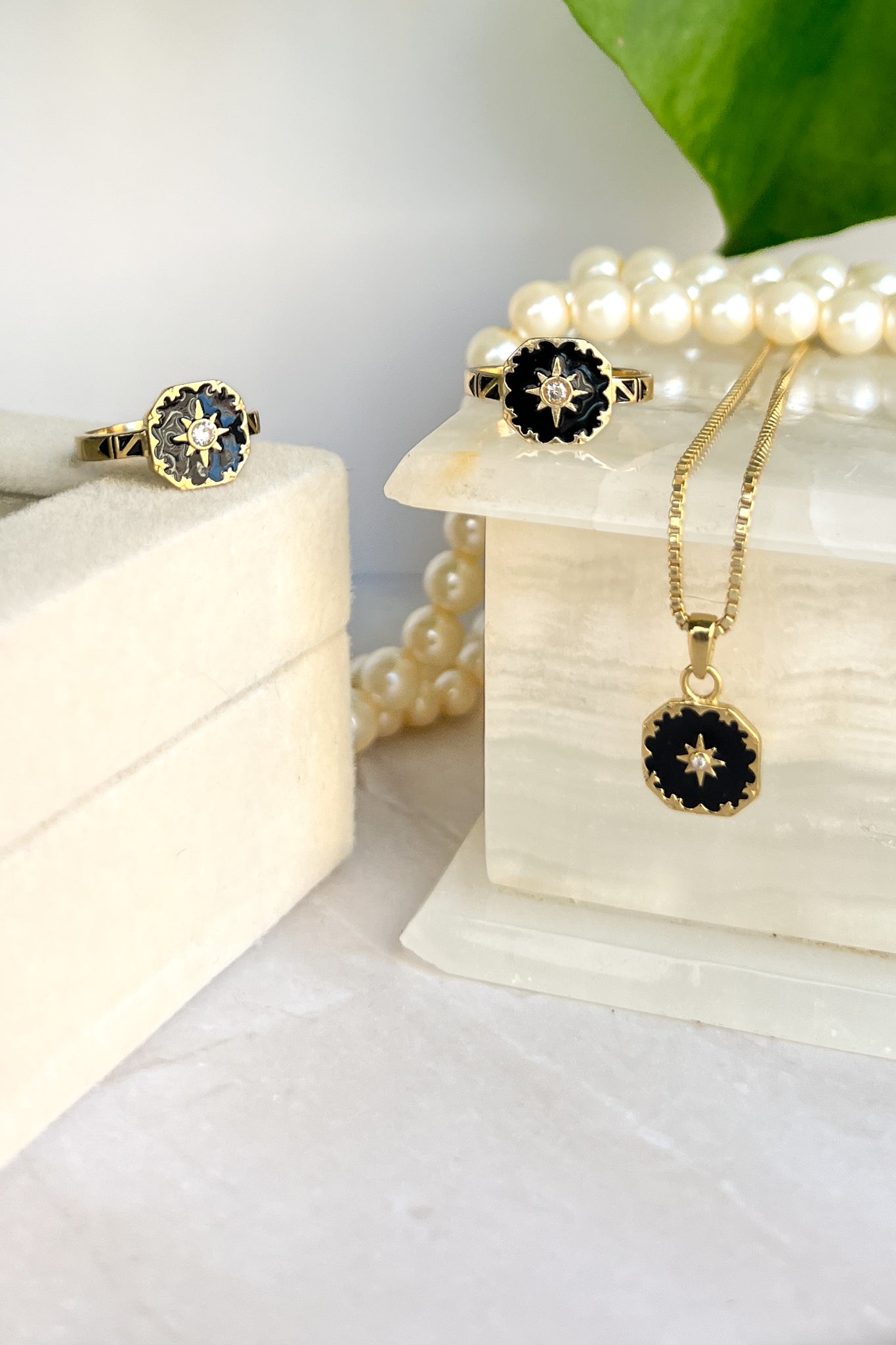 Star Shaped Necklace and Ring